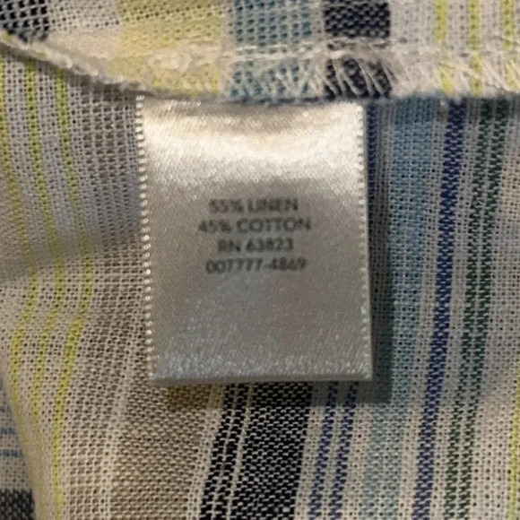 Christopher & Banks Multi Stripe Linen Shift Sun Dress Women Large Casual Travel - Picture 4 of 6